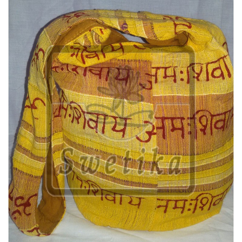 Fancy Shiv Mantra tas (geel)