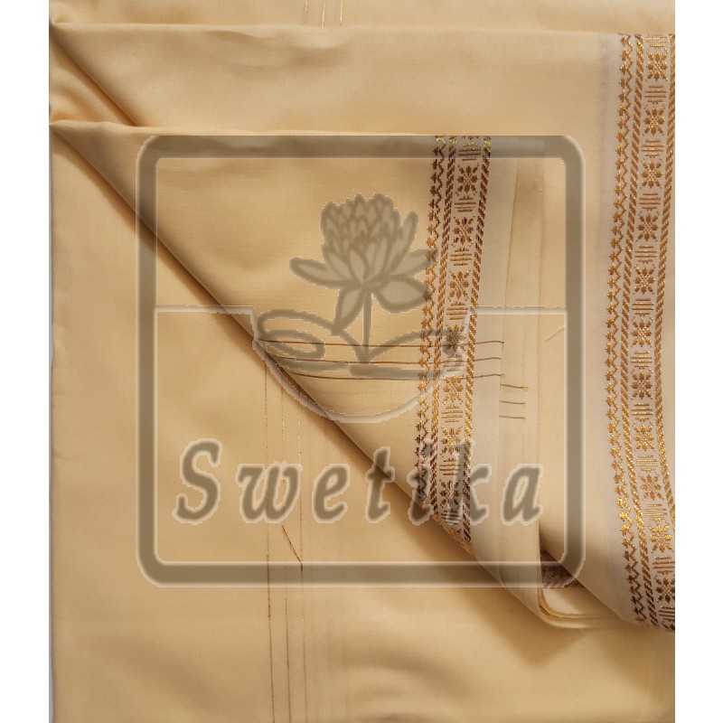 Dhoti creme gouden rand