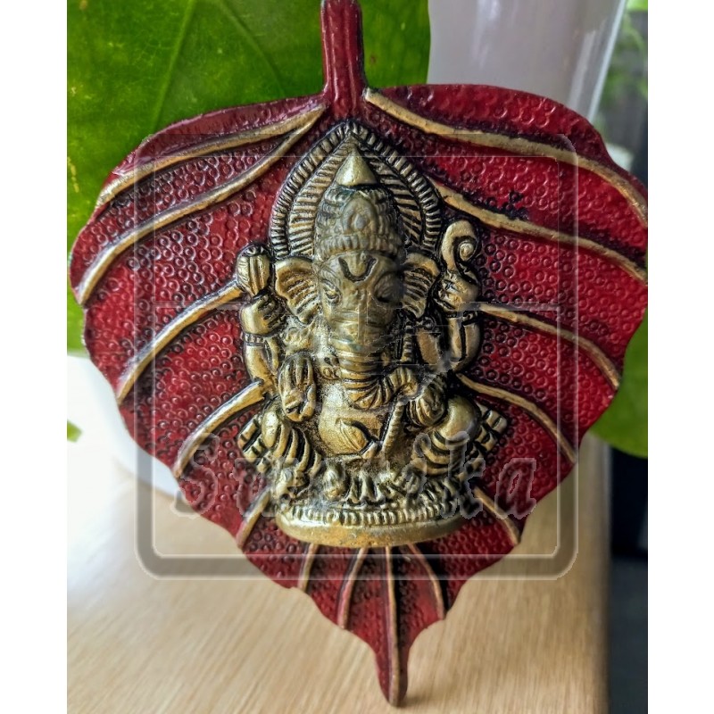 Ganesh op blad (rood)