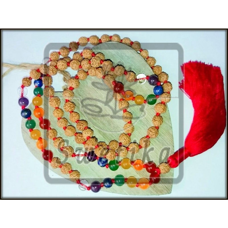 Rudraksha Chakra Mala (rood)