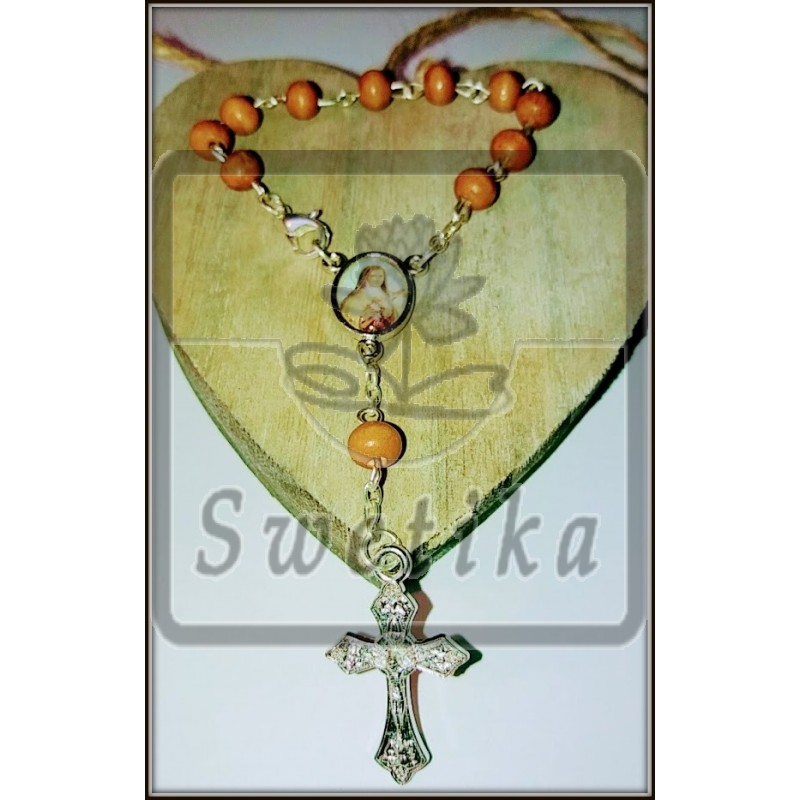 Rozenkrans Therese bruin hout