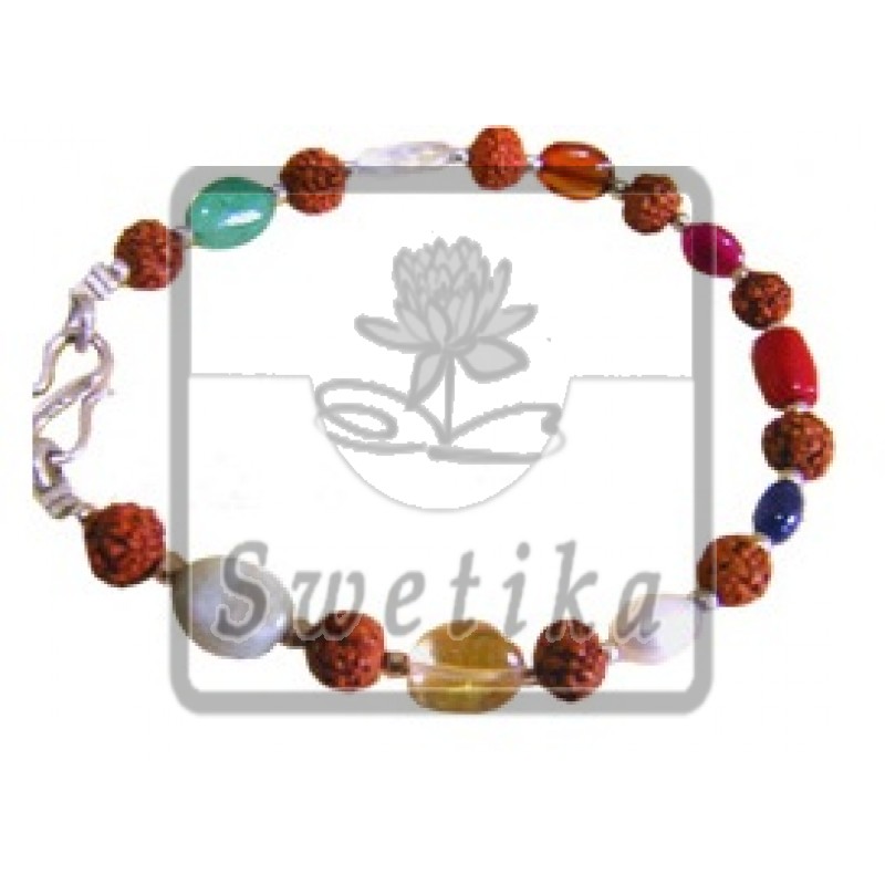 Rudraksha Navrattan Bracelet